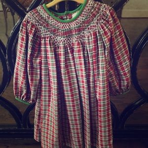 Smocked Christmas bishop dress - 2t- NWOT